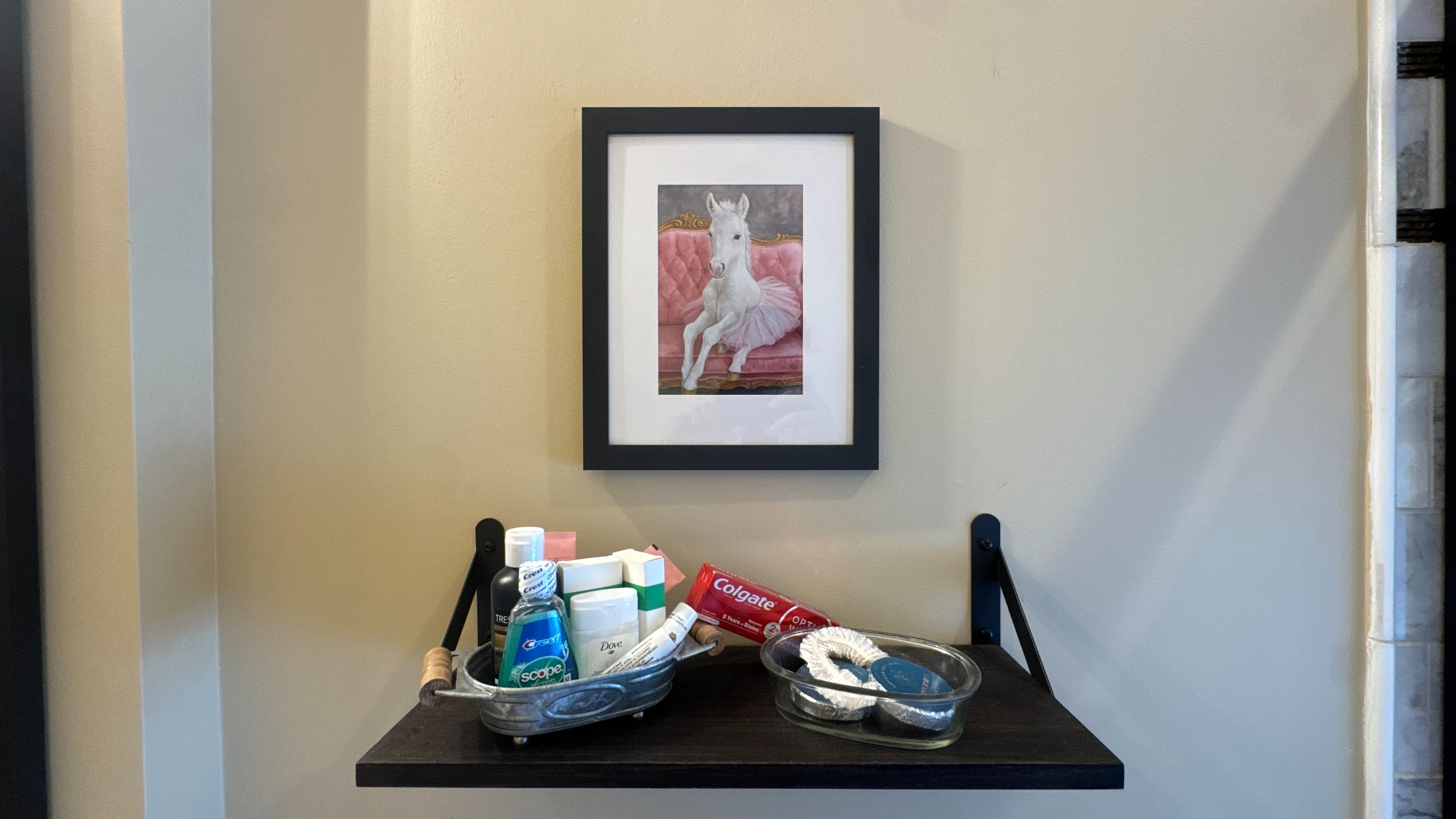 Detail of bathroom amenities.
