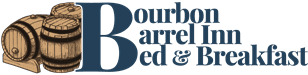 Logo for Bourbon Barrel Inn Bed & Breakfast featuring barrels and stylized text.